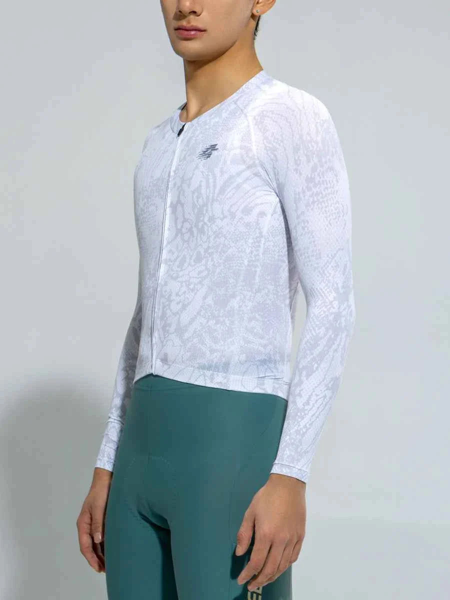 Men's Basic Cycling Jersey LS 2025SSXX590- White Snake 26/27