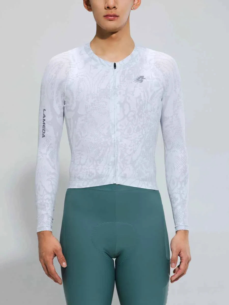 Men's Basic Cycling Jersey LS 2025SSXX590- White Snake 26/27