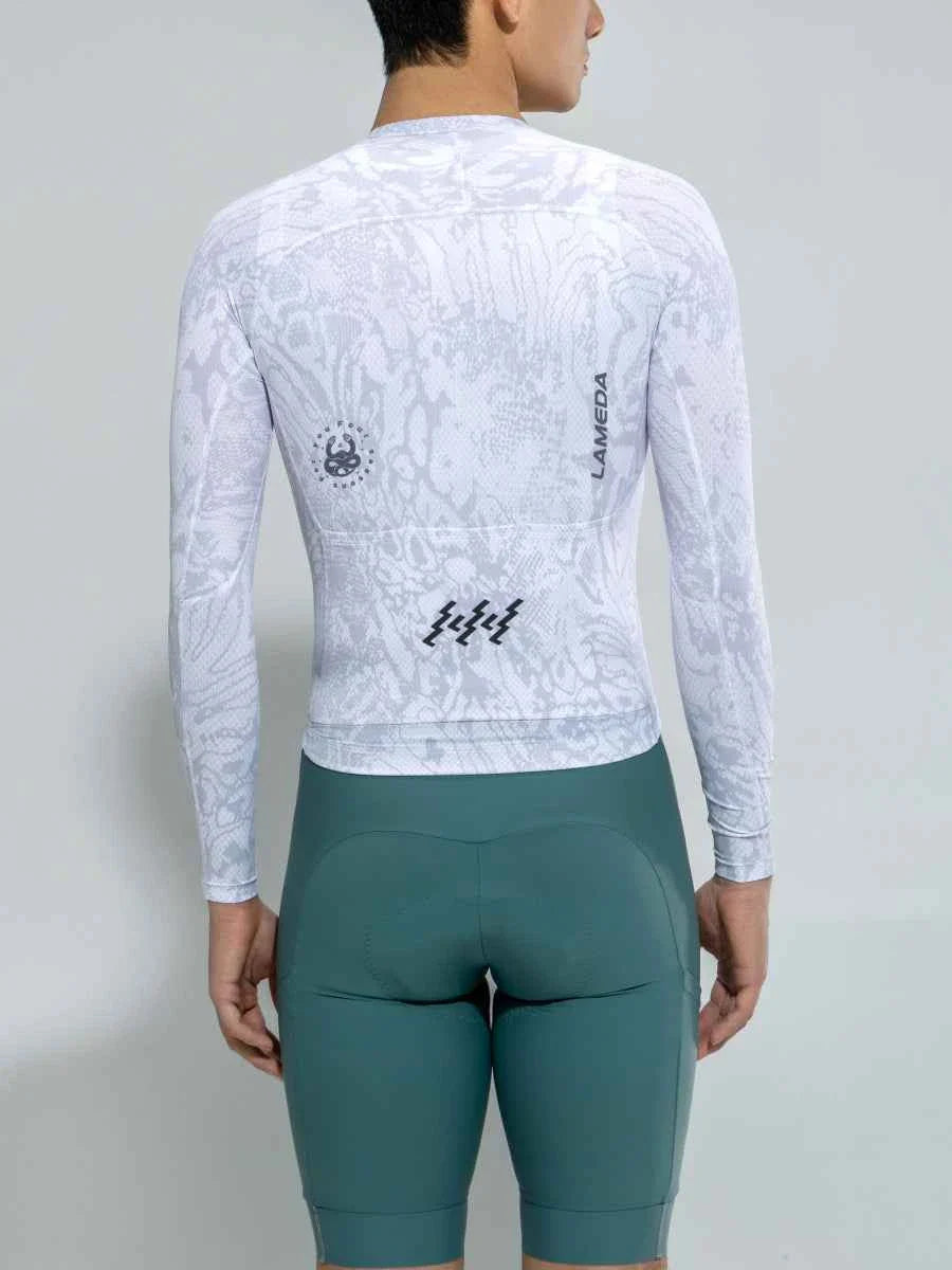 Men's Basic Cycling Jersey LS 2025SSXX590- White Snake 26/27