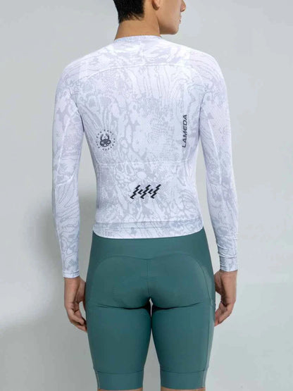 Men's Basic Cycling Jersey LS 2025SSXX590- White Snake 26/27